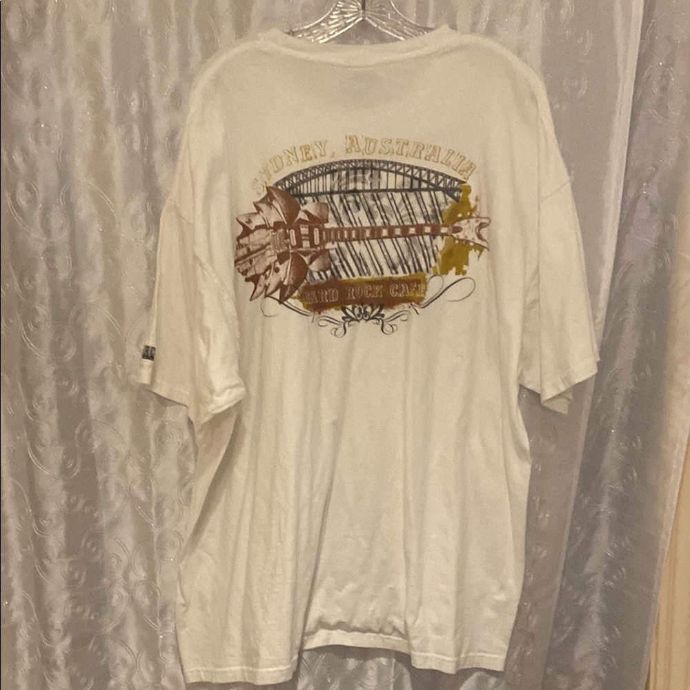 Hard Rock Cafe Sydney Australia White Tee Men’s Size 2XL 🔥 YB5